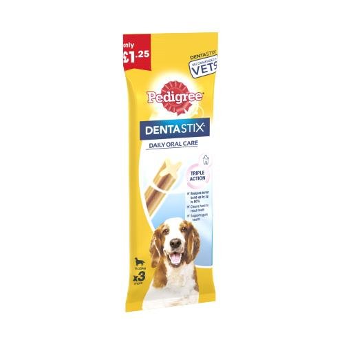 PEDIGREE DENTASTIX DAILY DENTAL CHEWS MEDIUM CLIPSTRIP 3STICK - 77G - PEDIGREE