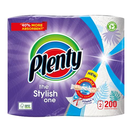 PLENTY KITCHEN TOWEL DEC STYLISH ONE - 2ROLL - PLENTY