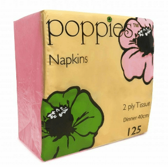 POPPIES NAPKINS 2 PLY TISSUE - EACH - Branded