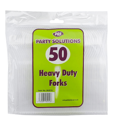 PPS HEAVY DUTY PLASTIC FORKS CLEAR - 50 PIECES - PPS