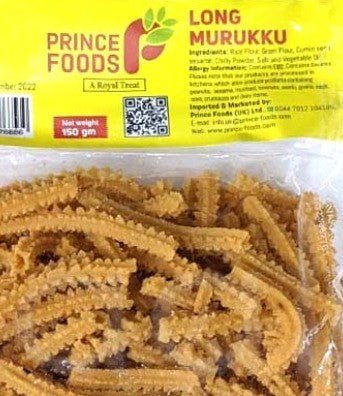 PRINCE FOOD LONG MURUKKU - 150G - PRINCE FOODS