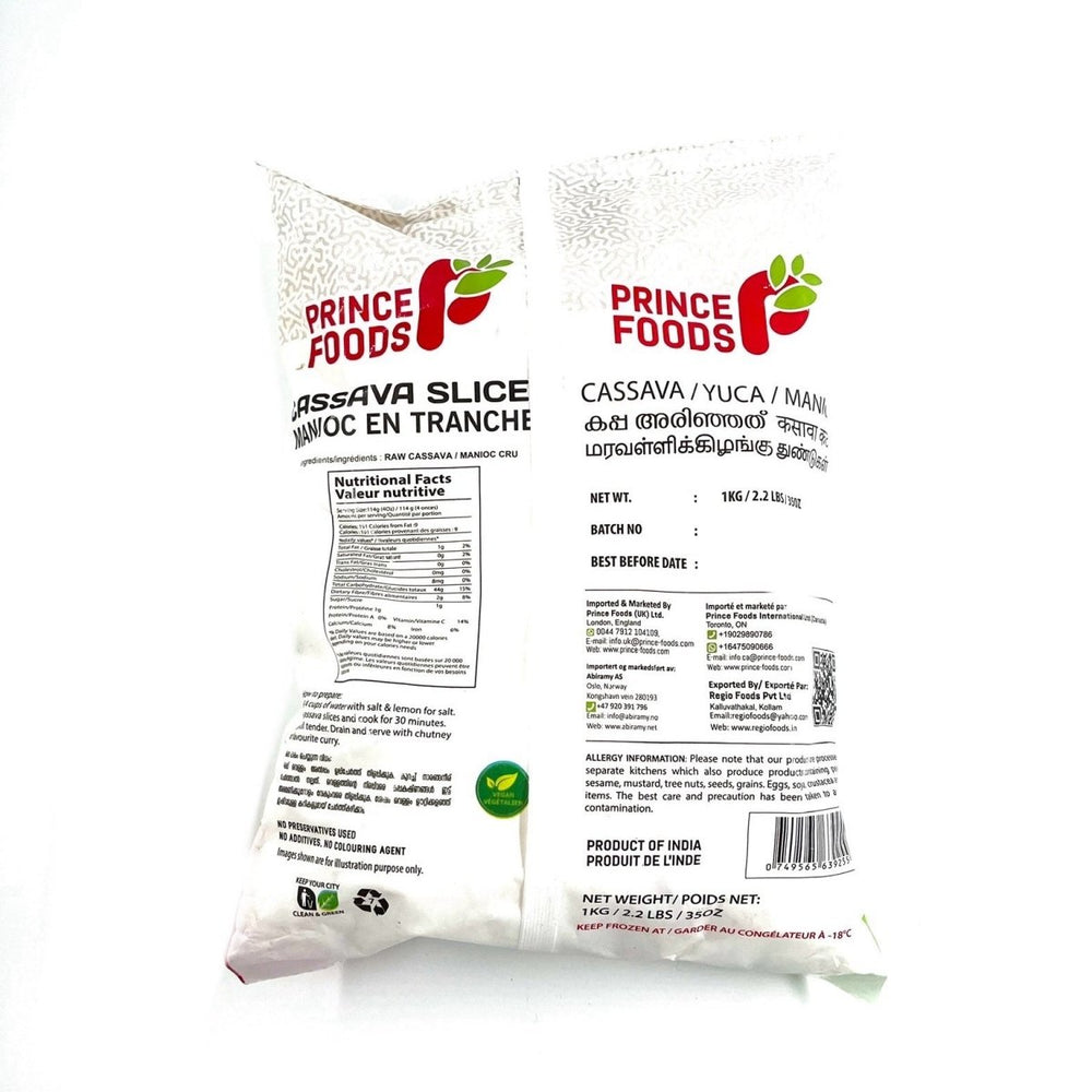 PRINCE FOODS CASSAVA SLICED - 1KG - PRINCE FOODS