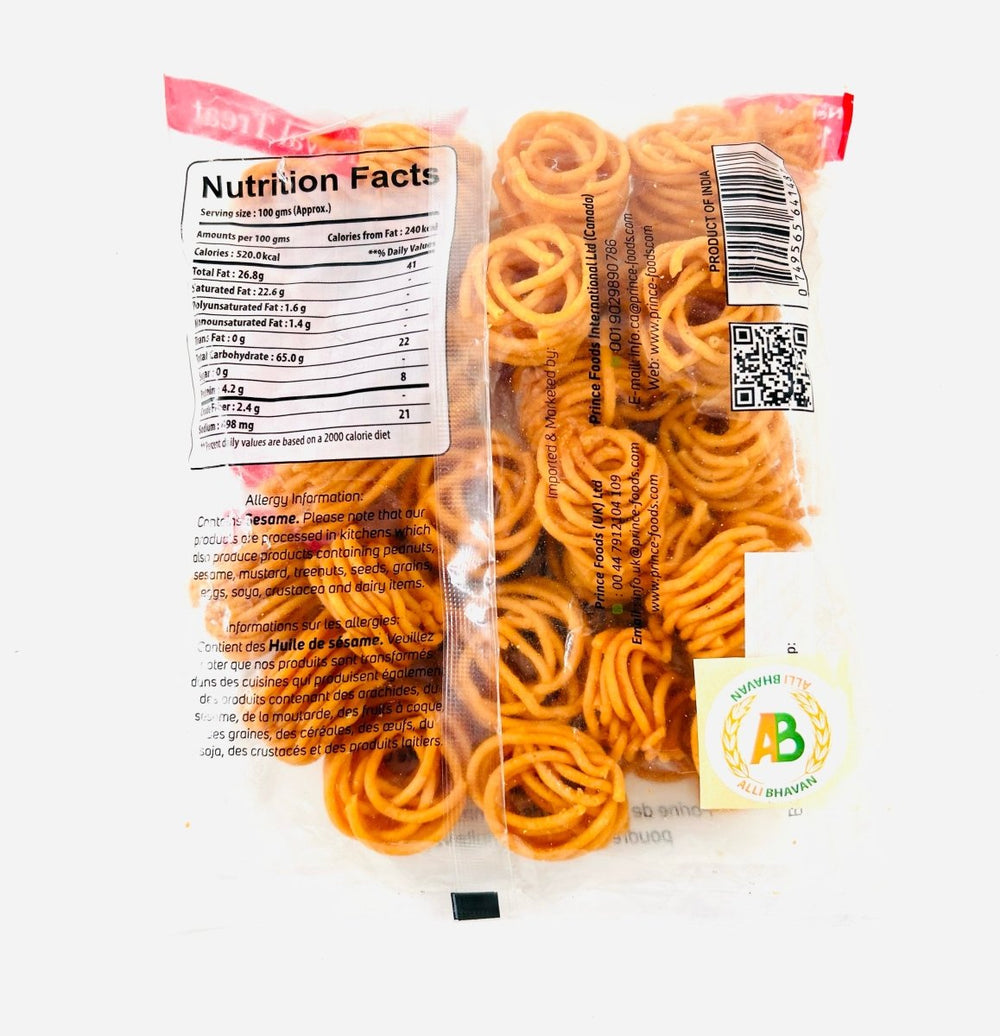 PRINCE FOODS GARLIC MURUKKU - 150G - PRINCE FOODS