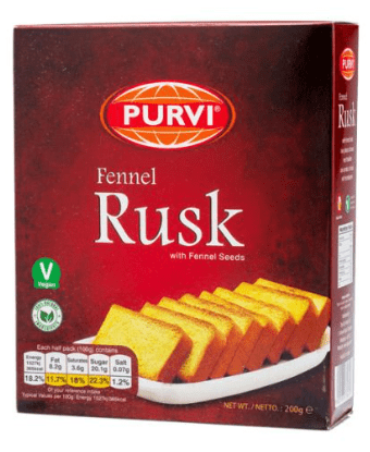 PURVI FENNEL RUSK - 200G - PURVI