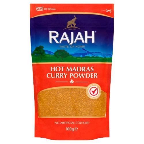 RAJAH HOT MADRAS CURRY POWDER - 100G - RAJAH