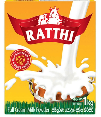 RATTHI FULL CREAM MILK POWDER - 1KG - RATTHI