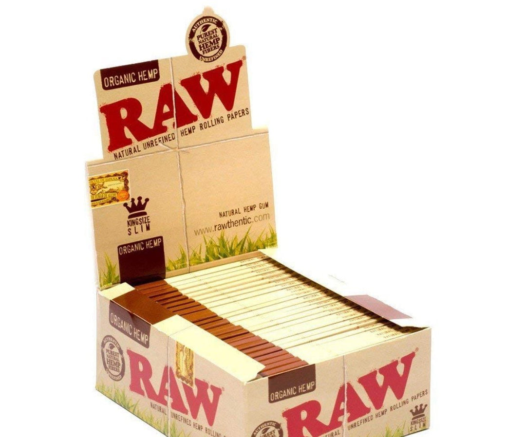 RAW ORGANIC HEMP ROLLING PAPERS KING SIZE + TIPS - 32 PACK - RAW