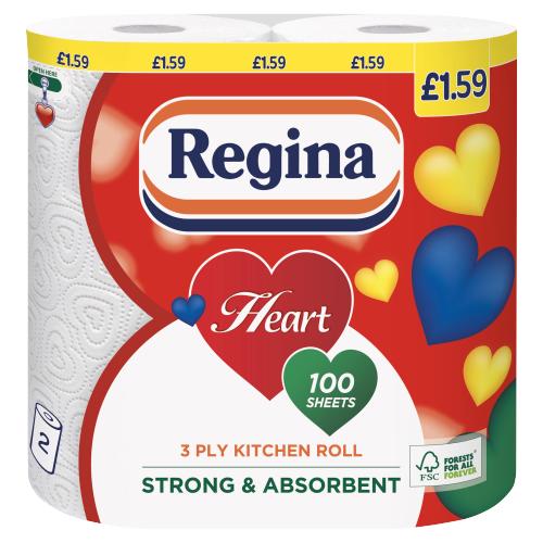 REGINA KITCHEN ROLL HEART - 2ROLL - REGINA