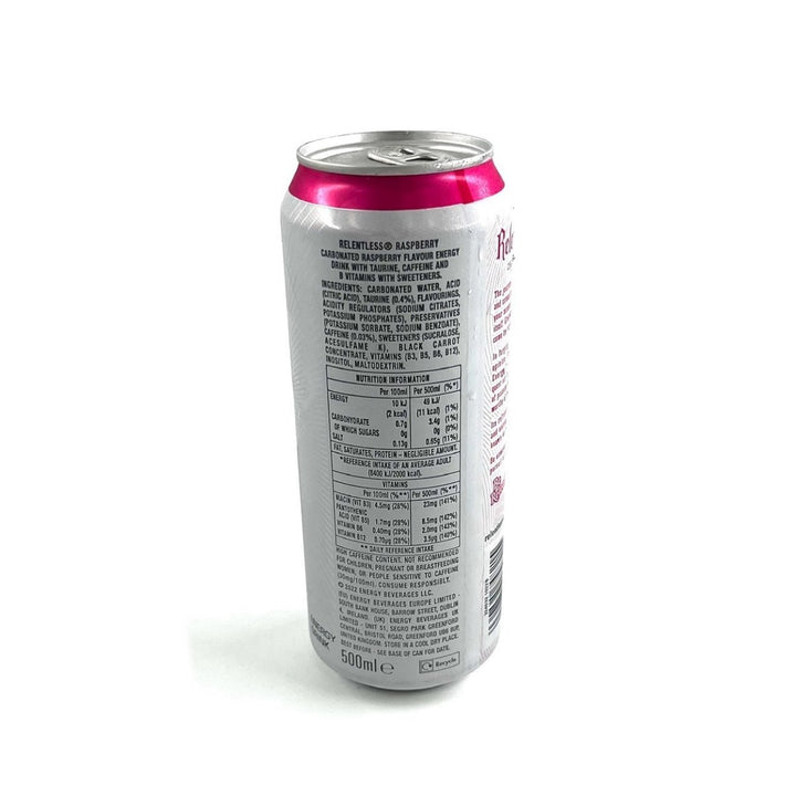 RELENTLESS RASPBERRY ZERO - 500ML - RELENTLESS