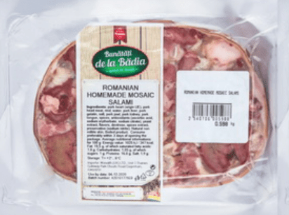 ROMANIAN HOMEMADE MOSAIC SALAMI, BADIA - 450G - Branded