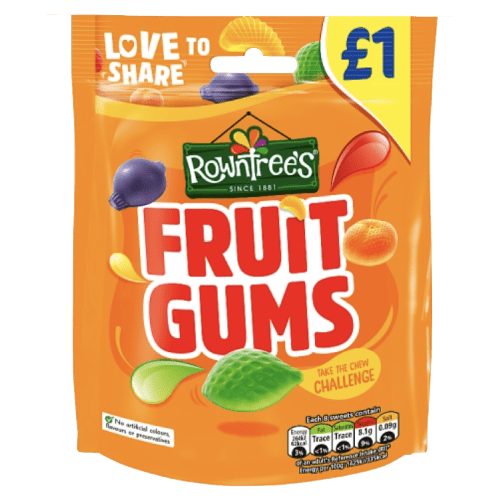 ROWNTREES FRUIT GUMS POUCH - 120G - ROWNTREE