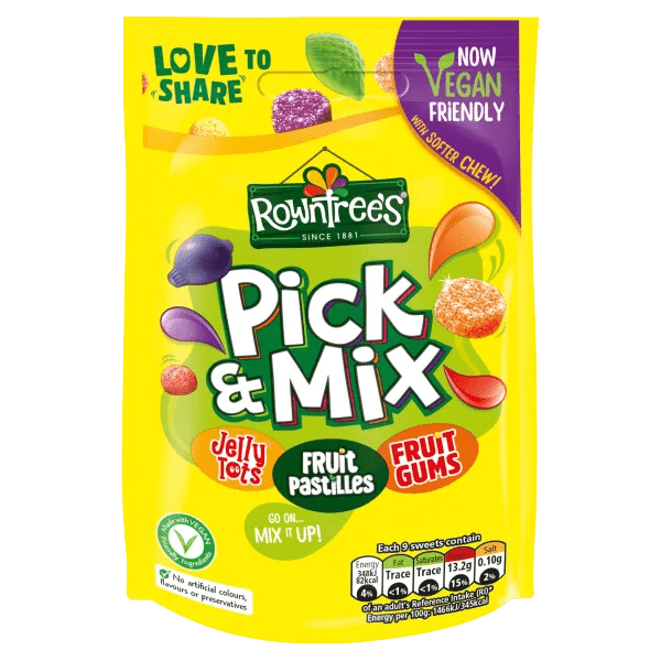 ROWNTREES MIXED POUCH VEGAN - 120G - ROWNTREE