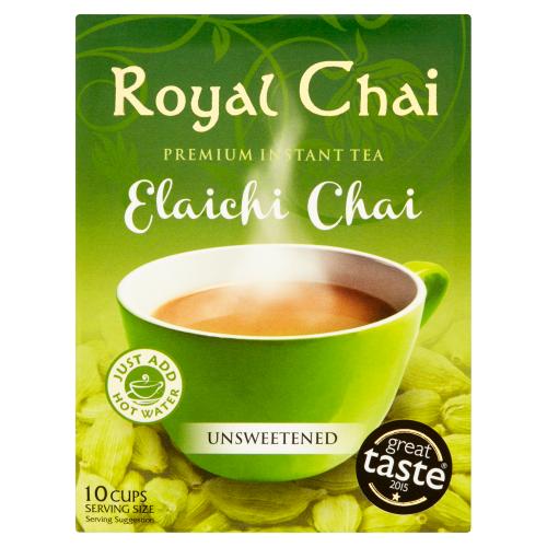 ROYAL CHAI PREMIUM INSTANT TEA ELAICHI CHAI UNSWEETENED - 180G - ROYAL CHAI