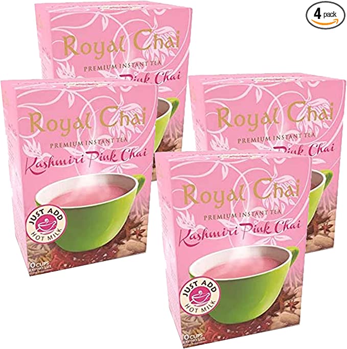 ROYAL CHAI PREMIUM INSTANT TEA KASHMIRI PINK CHAI - 140G - ROYAL CHAI