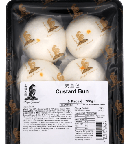 ROYAL GOURMET CUSTARD BUNS 6PIECES - 260G - ROYAL GOURMET