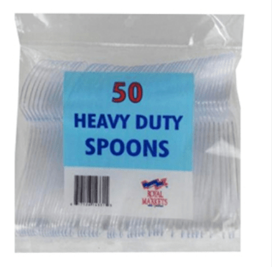 ROYAL MARKETS 50 HEAVY DUTY SPOONS - 50 SPOONS - ROYAL MARKETS