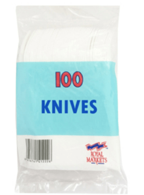 ROYAL MARKETS WHITE KNIVES - 100 KNIVES - ROYAL MARKETS