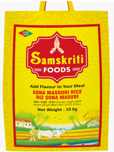 SAMSKRITI FOODS SONA MASOORI RICE - 10 KG - SAMSKRITI FOODS