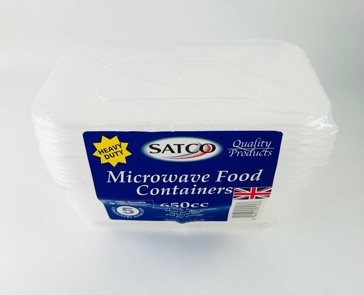 SATCO MICROWAVE FOOD CONTAINERS - 650CC - Branded