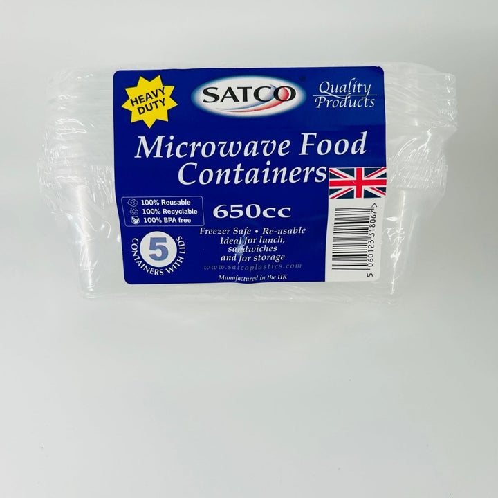 SATCO MICROWAVE FOOD CONTAINERS - 650CC - Branded