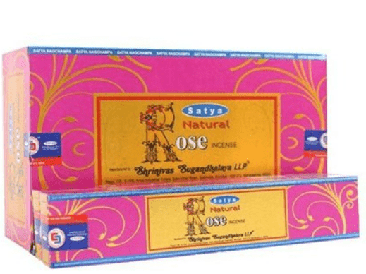 SATYA NATURAL ROSE INCENSE STICKS - 15G - SATYA