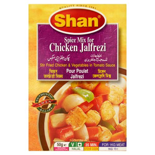 SHAN CHICKEN JALFREZI RECIPE & SEASONING MIX - 50G - SHAN