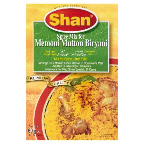 SHAN MEMONI MUTTON BIRYANI RECIPE & SEASONING MIX - 60G - SHAN