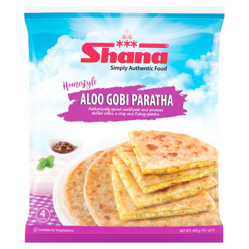 SHANA HOMESTYLE ALOO GOBI STUFFED PARATHA 4 PIECES - 400G - SHANA