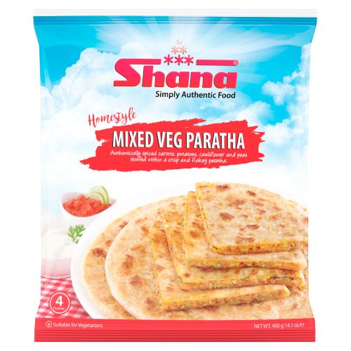 SHANA HOMESTYLE MIXED VEG PARATHA (4 PIECES) - 400G - SHANA