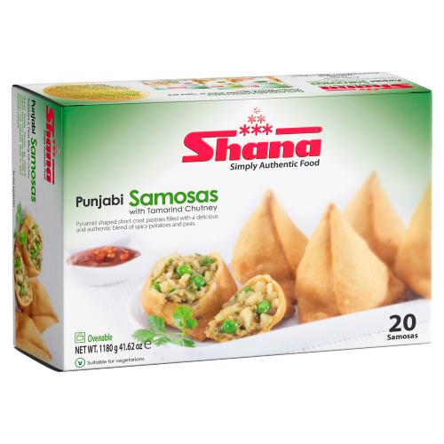 SHANA PUNJABI SAMOSAS 20 PIECES - 1.18KG - SHANA