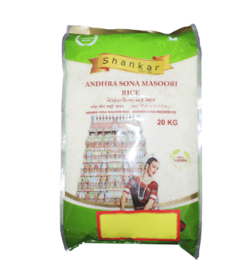 SHANKAR ANDHRA SONAMASOORI RICE - 20KG – Alli Bhavan