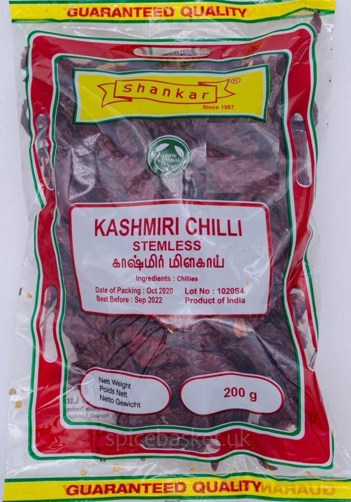 SHANKAR KASHMIRI CHILLI STEMLESS - 200G - SHANKAR