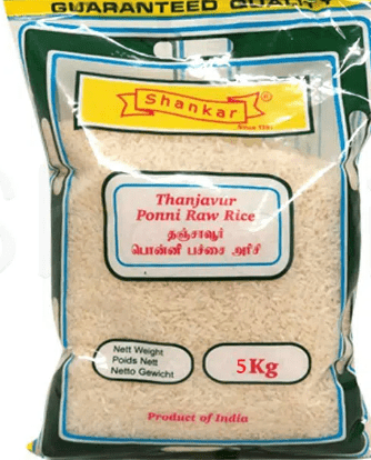 SHANKAR THANJAVUR PONNI RAW RICE - 5KG – Alli Bhavan