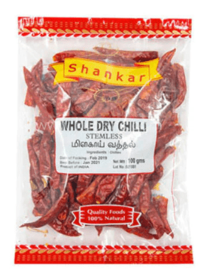 SHANKAR WHOLE DRY CHILLI - 100G - SHANKAR