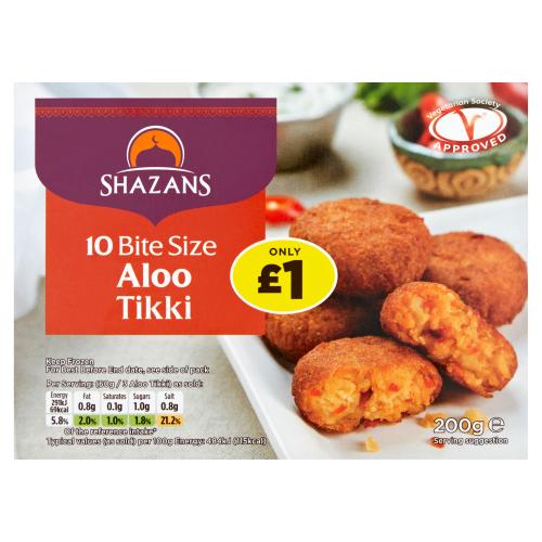 SHAZANS 10 BITE SIZE ALOO TIKKI - 200G - SHAZANS