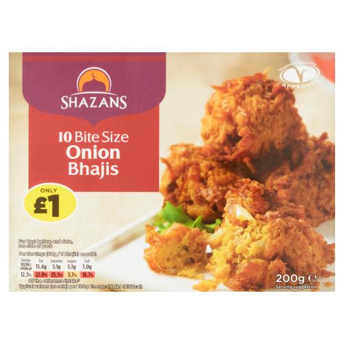 SHAZANS 10 BITE SIZE ONION BHAJIS - 200G - SHAZANS