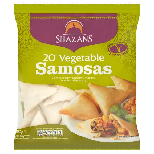 SHAZANS 20 VEGETABLE SAMOSAS - 650G - SHAZANS