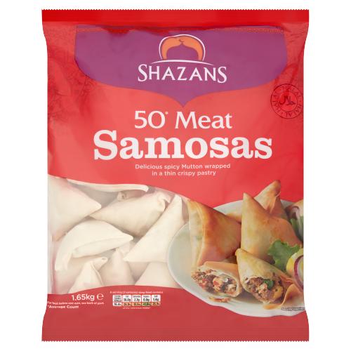 SHAZANS 50 MEAT SAMOSAS - 1.65KG - SHAZANS