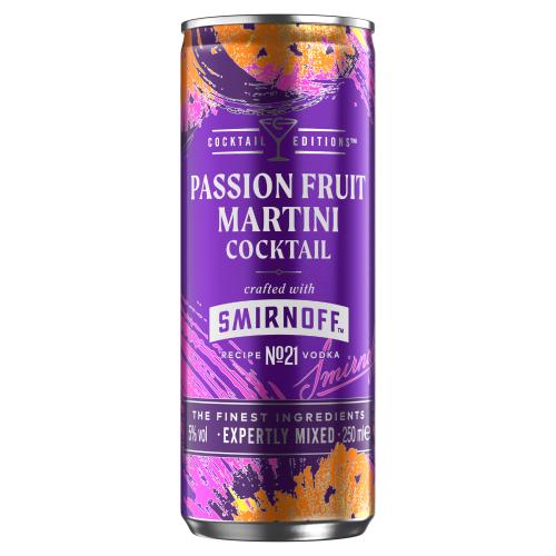 SMIRNOFF PASSIONFRUIT MARTINI COCKTAIL RTD PREMIX CAN - 250ML - SMIRNOFF