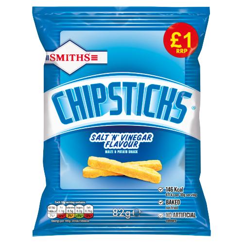 SMITHS CHIPSTICKS SALT N VINEGAR - 82G - SMITHS