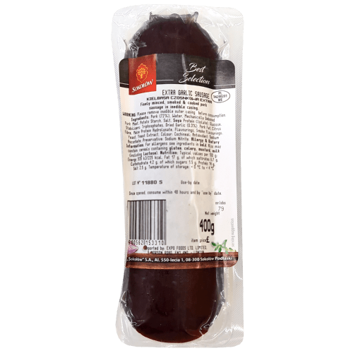 SOKOLOW EXTRA GARLIC SAUSAGE - 400G - SOKOLOW