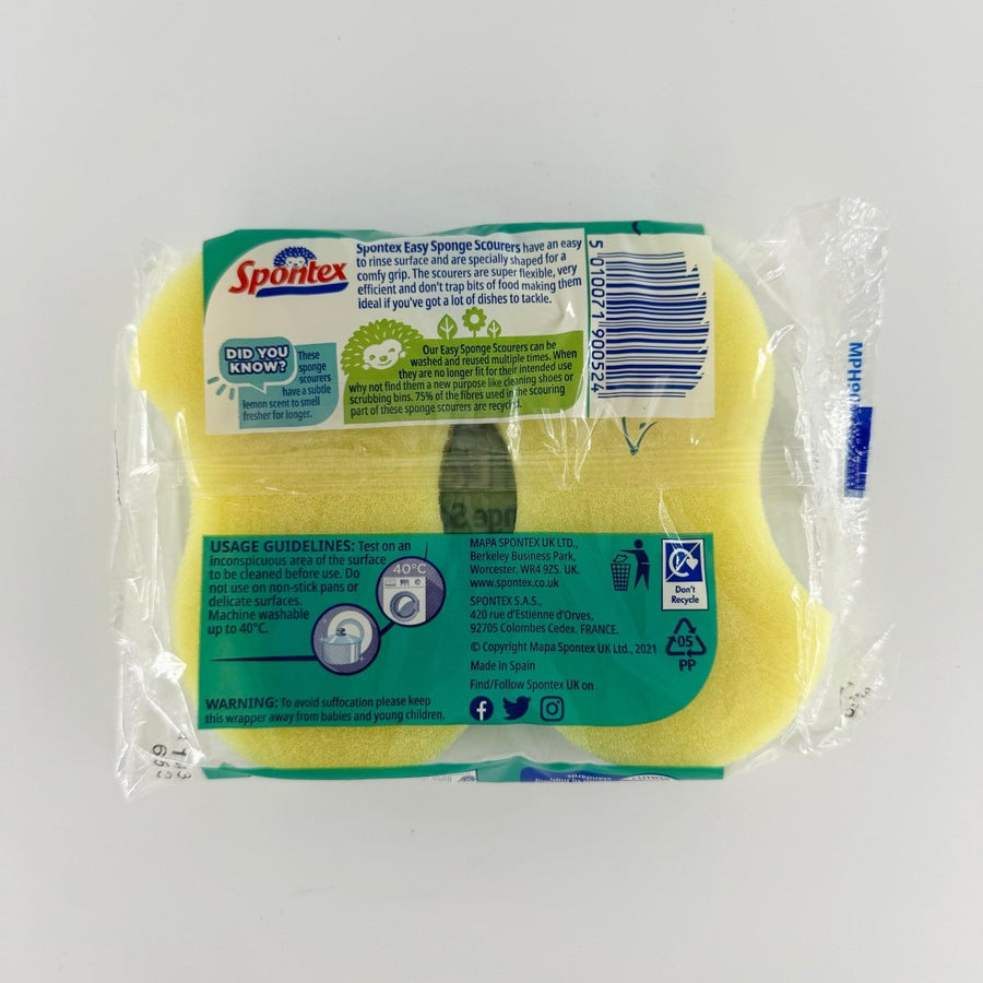 SPONTEX 2 EASY SPONGE SCOURERS - 2PCS - SPONTEX