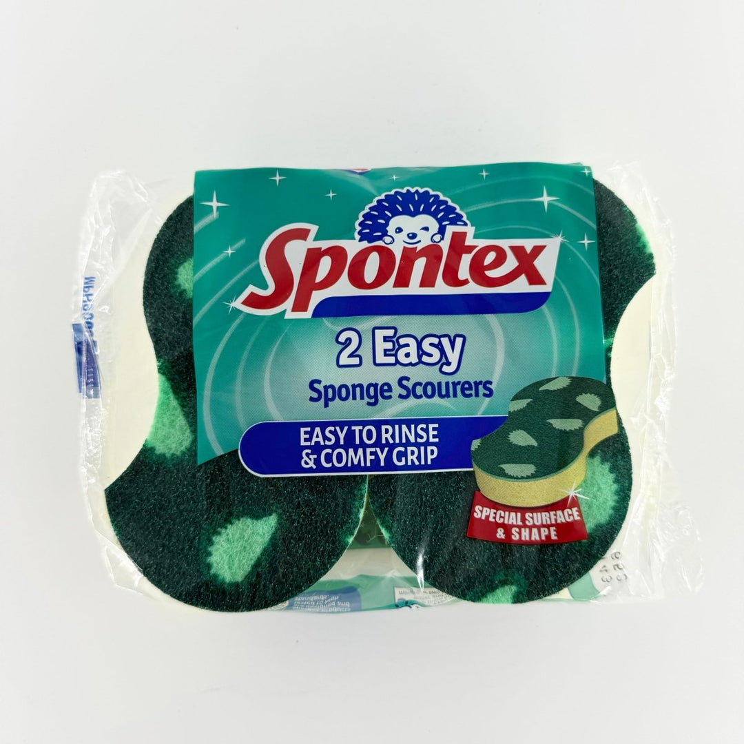 SPONTEX 2 EASY SPONGE SCOURERS - 2PCS - SPONTEX