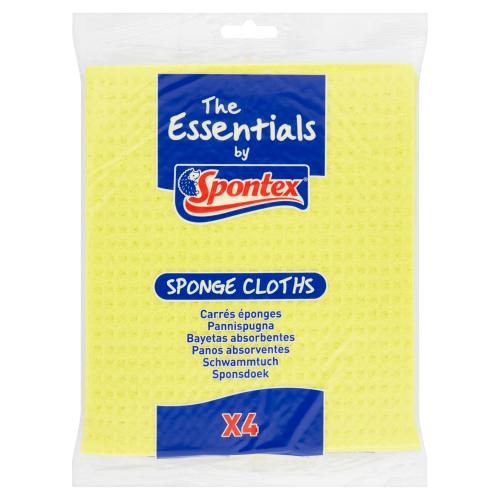 SPONTEX SPONGE CLOTHS - 4 PACK - SPONTEX