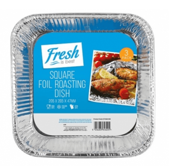 SQUARE FOIL ROASTING DISHES - 3PK - Branded