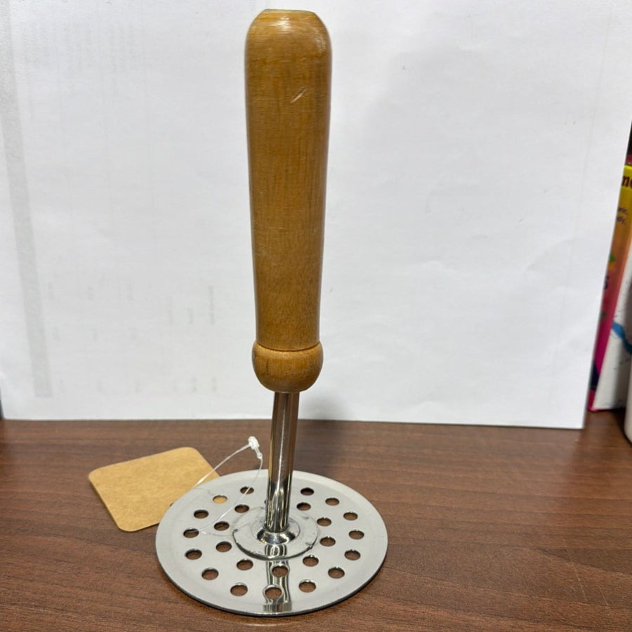 Ss Potato Masher With Wooden Handle - 18.5x9cm - ALLI BHAVAN