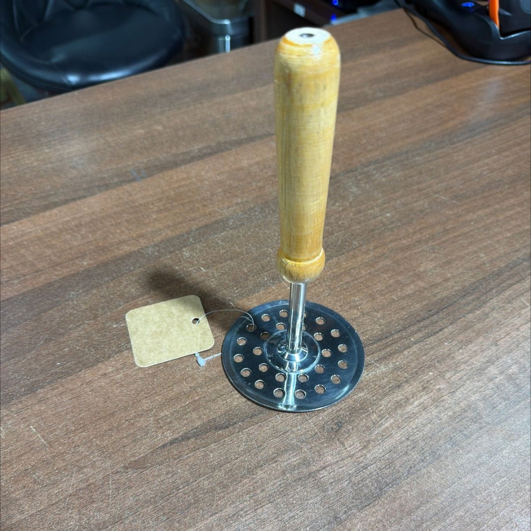 Ss Potato Masher With Wooden Handle - 18.5x9cm - ALLI BHAVAN