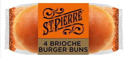 ST PIERRE BRIOCHE BURGER BUNS - 4PK - STPIERRE