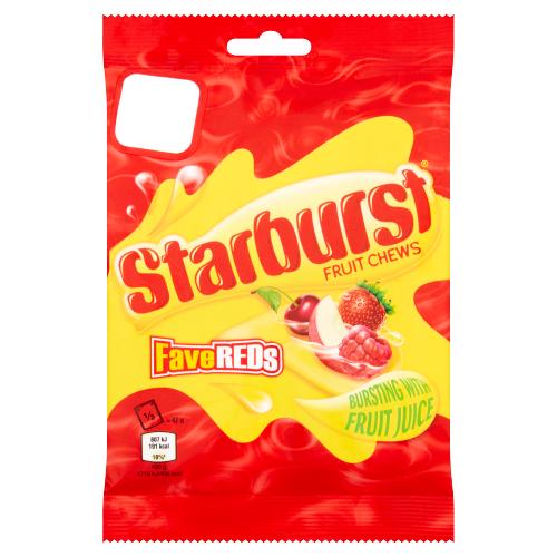 STARBURST FAVE REDS FRUIT CHEWS - 141G - STARBURST