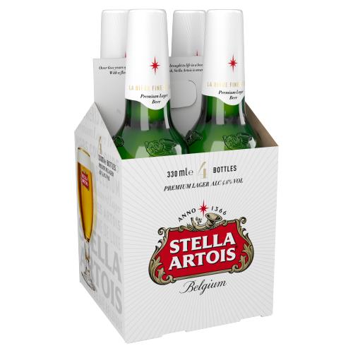 STELLA ARTOIS 4.6% 4PK - 330ML - STELLA ARTOIS